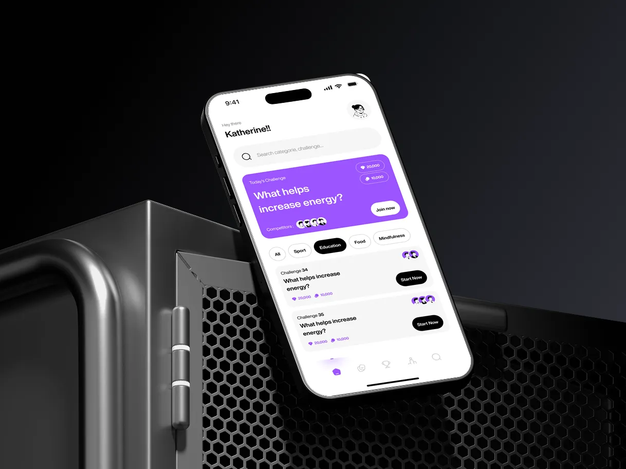 Energize interface mockup