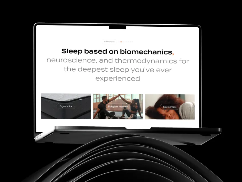 MANA sleep recovery experience shown on a laptop mockup