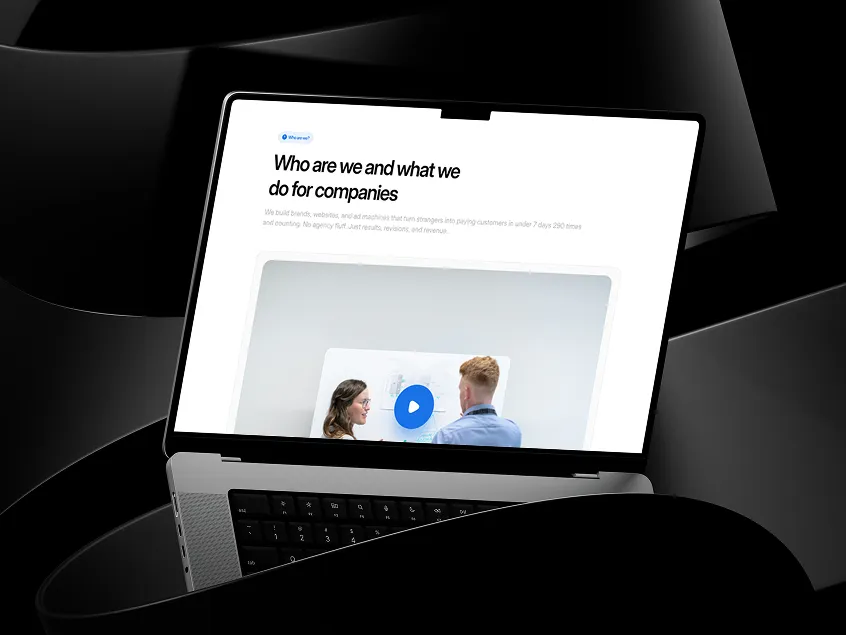 Fixels company introduction shown on a laptop mockup