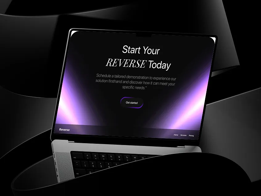 Reverse product call to action displayed on a laptop mockup