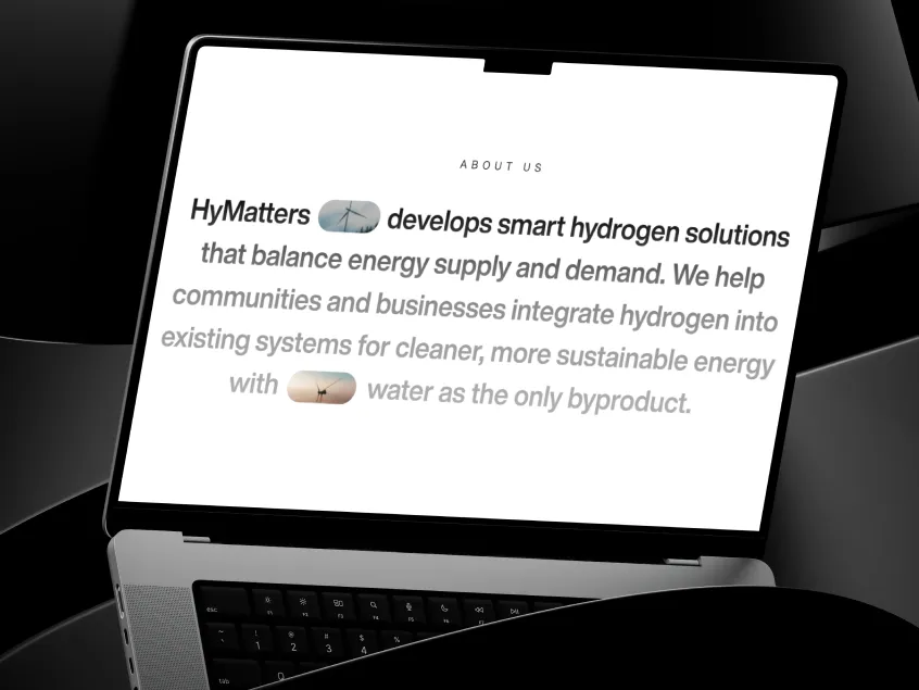 Hymatters services displayed on a laptop mockup
