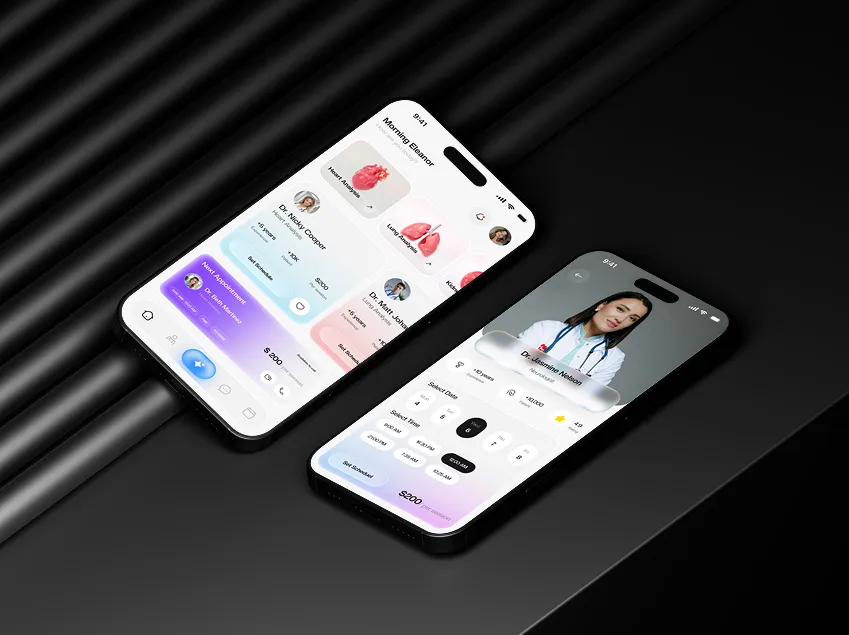 Robohealth dashboard and video consultation screens