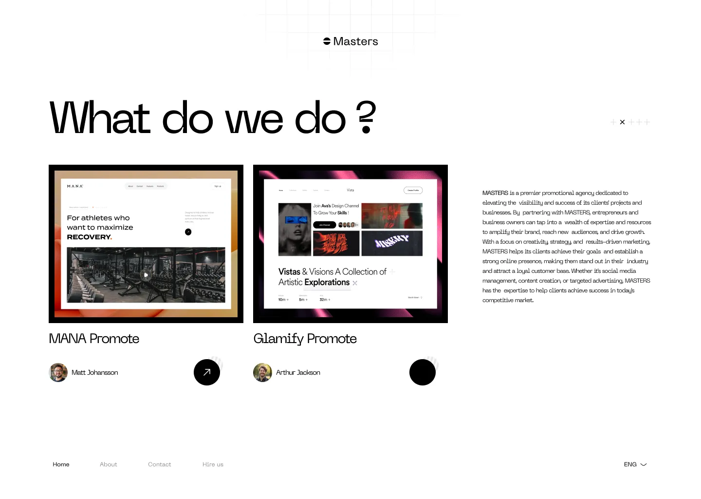 Final Masters agency work section