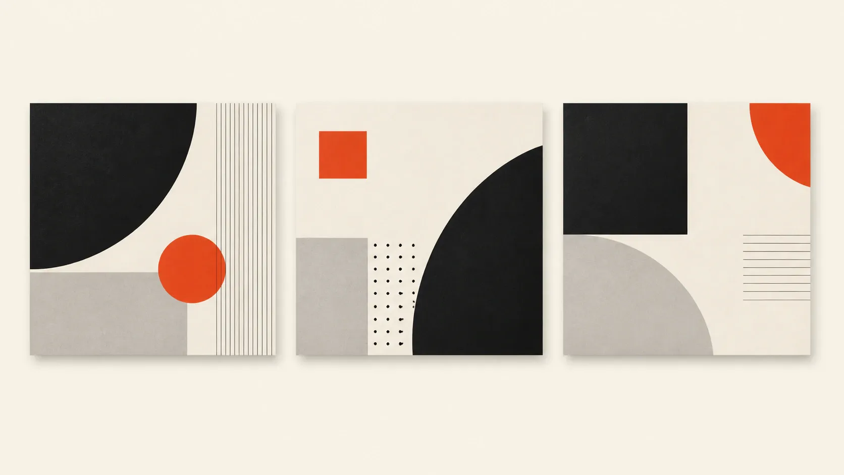 Minimal abstract social media post system with geometric compositions