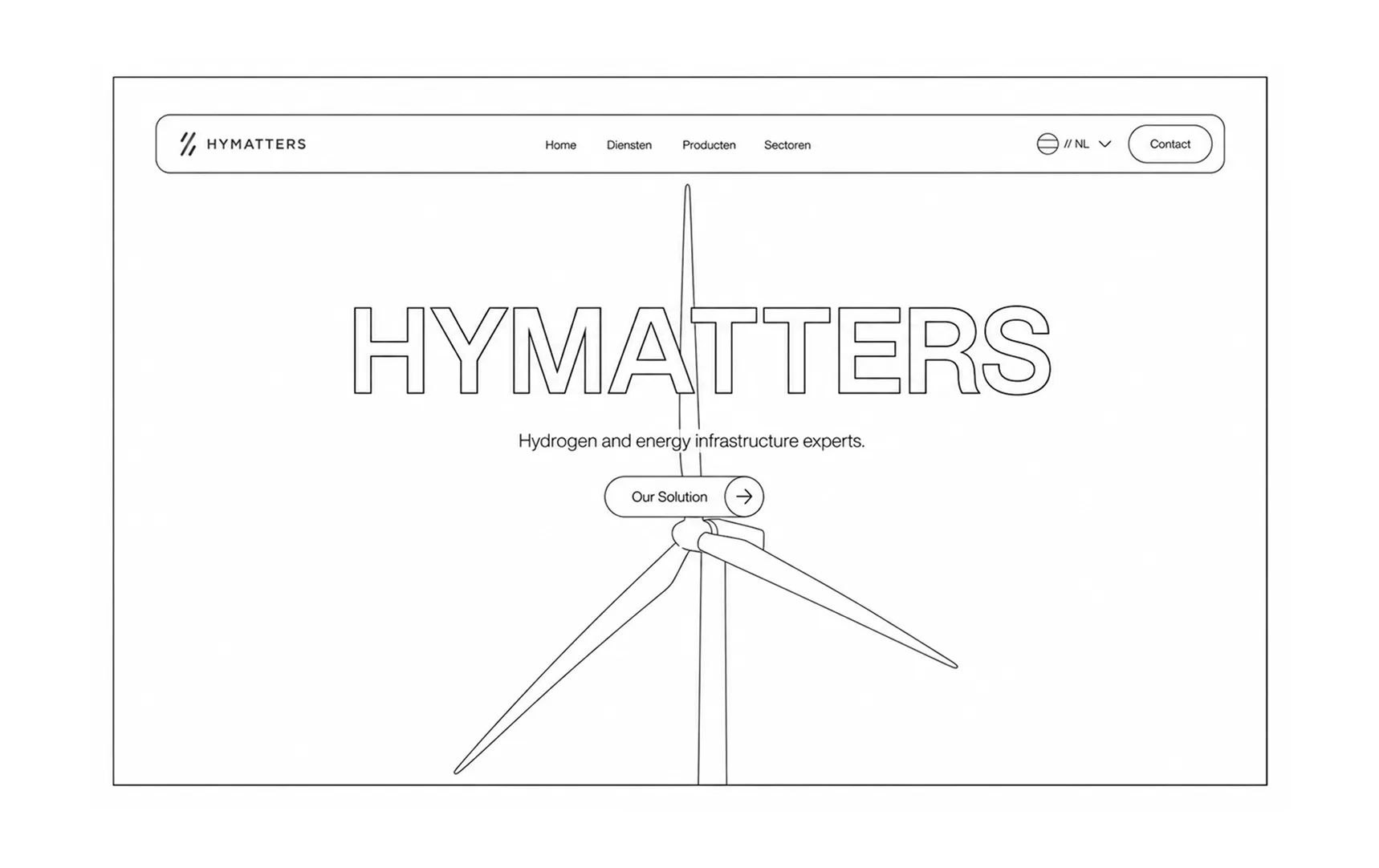 Wireframe of the Hymatters landing page